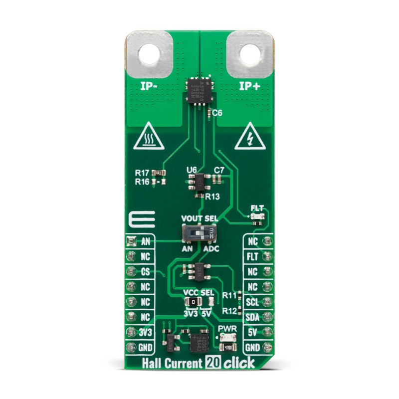 MikroElektronika Hall Current 20 Click Light Sensor, Proximity Sensor Sensor Add-On Board for Sensor Sensors