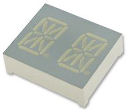 PDC54-11SYKWA Kingbright 2 Digit 14-Segment LED Display, CC Yellow 87 mcd RH DP 13.8mm