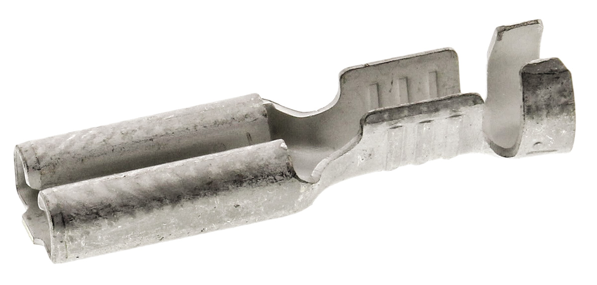 TE Connectivity FASTON .110 Uninsulated Female Spade Connector, Receptacle, 2.8 x 0.5mm Tab Size, 0.5mm² to 1mm²