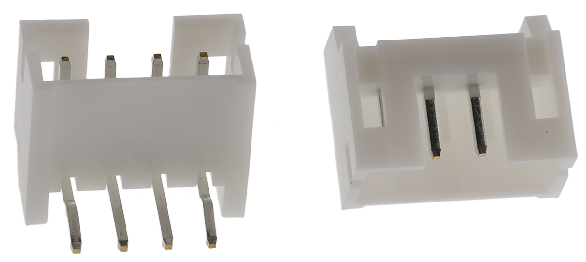 JST PH Series Right Angle Through Hole PCB Header, 4 Contact(s), 2 mm Pitch, 1 Row, Shrouded