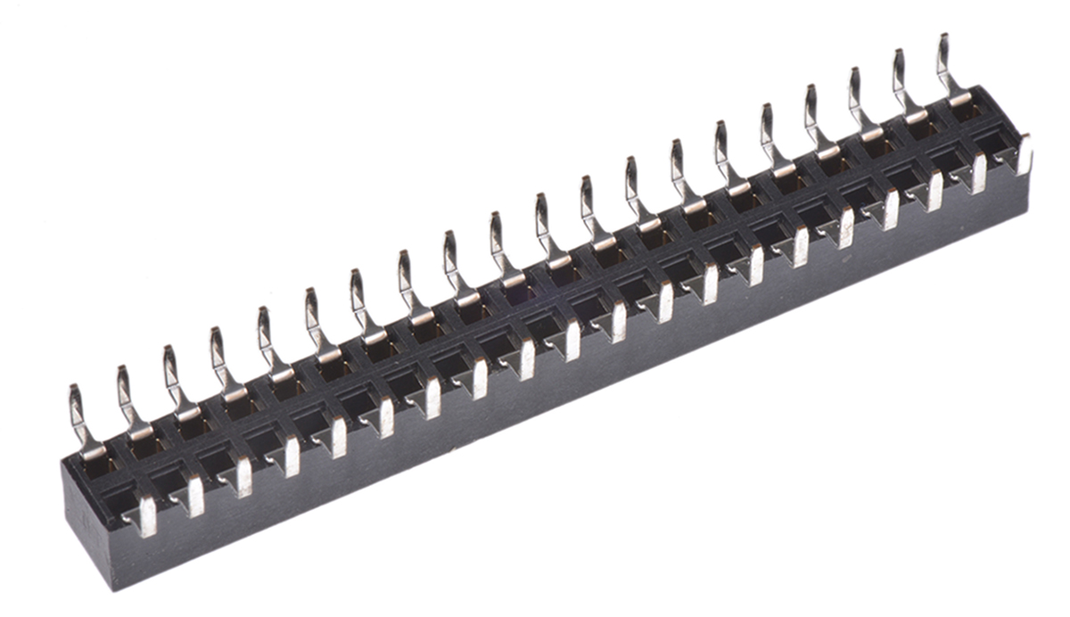 HARWIN Straight Through Hole Mount PCB Socket, 40-Contact, 2-Row, 2.54mm Pitch, Solder Termination