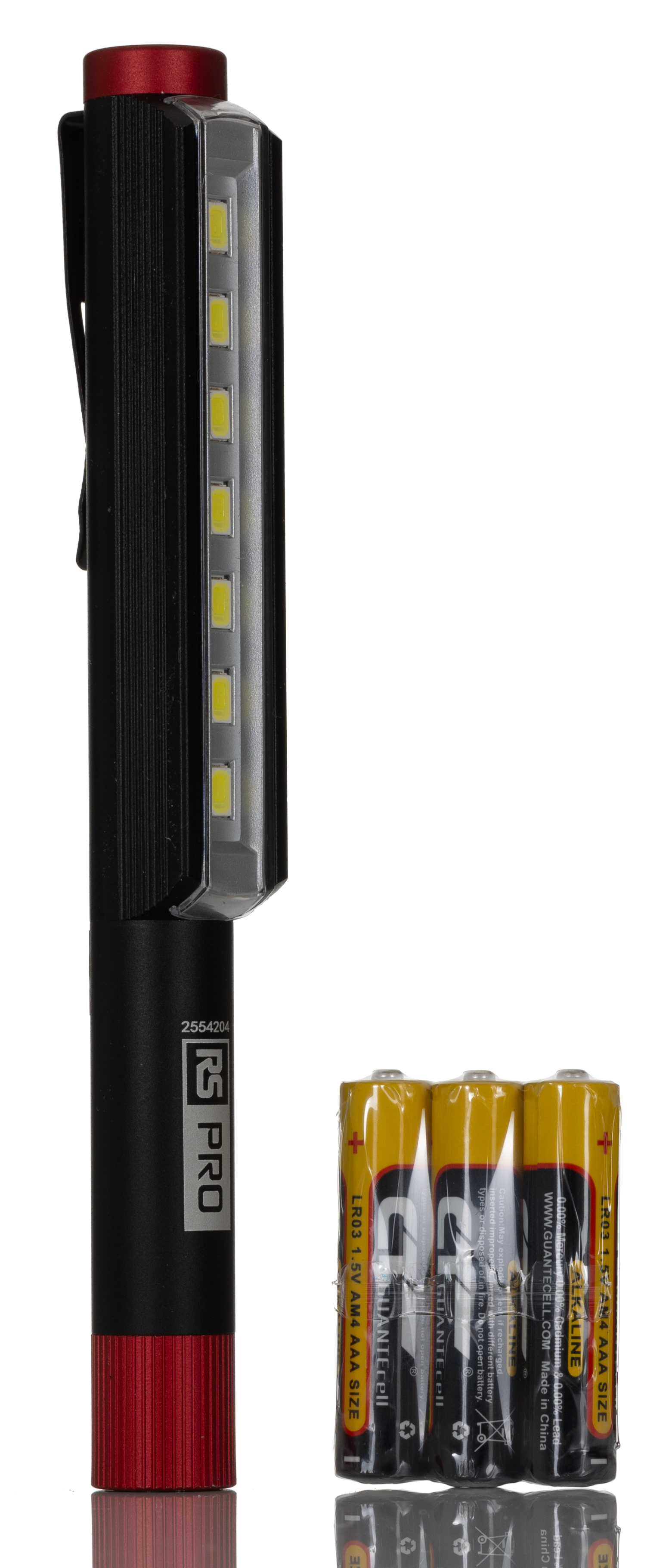 RS PRO LED Pen Torch Black, Red 275 lm, 154 mm