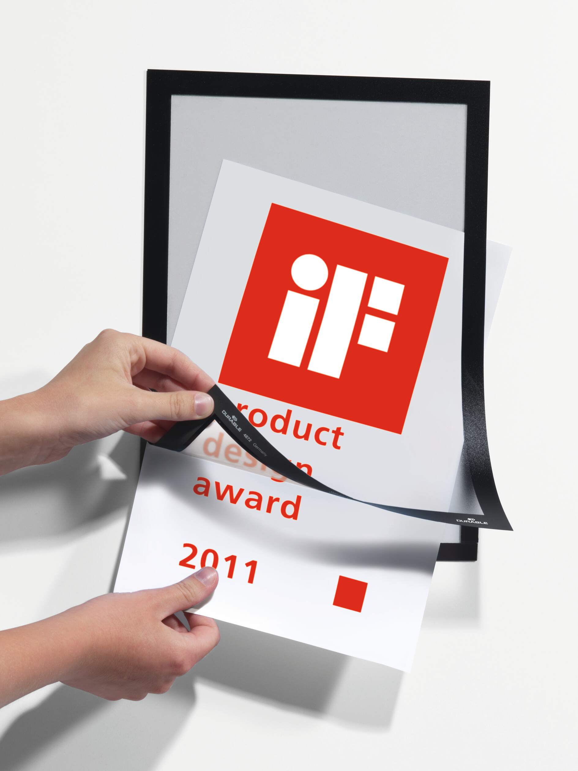 Durable DURAFRAME® Black A4 Smooth and rigid Information Frame, 323mm Height, 236mm Width