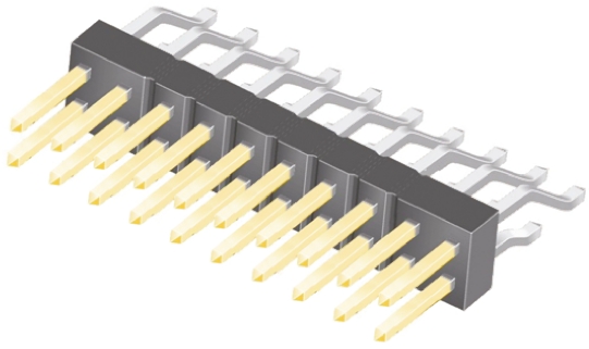 Samtec TSM Series Right Angle Surface Pin Header, 20 Contact(s), 2.54 mm Pitch, 2 Row, Unshrouded