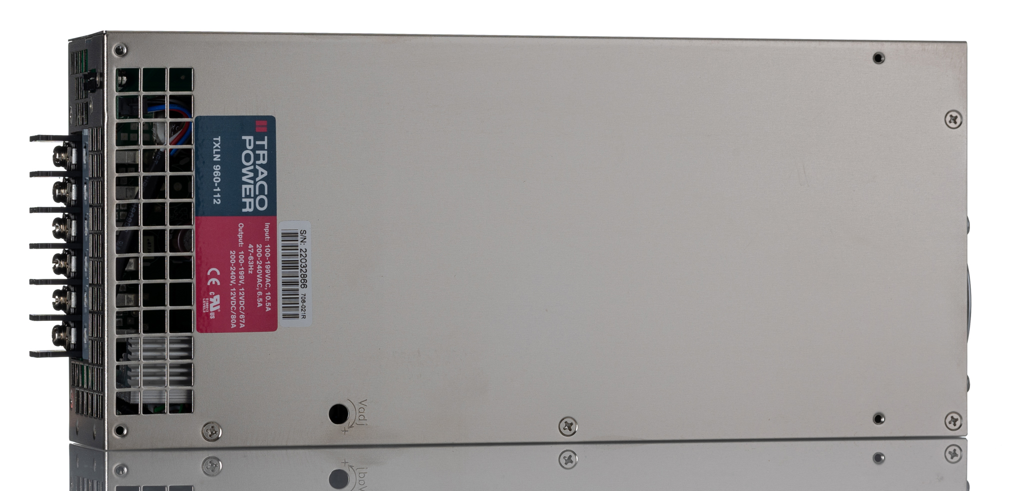 TRACOPOWER Switching Power Supply, TXLN 960-112, 12V dc, 80A, 960W, 1 Output, 90 → 264V ac Input Voltage
