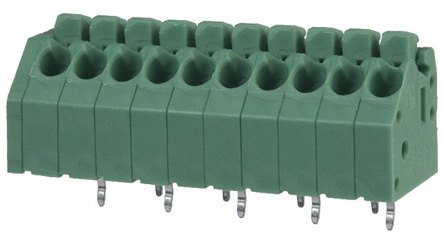 Phoenix Contact PTSA 1.5/10-3.5-Z Series PCB Terminal Block, 3.5mm Pitch, Through Hole Mount, 1-Row, Solder Termination