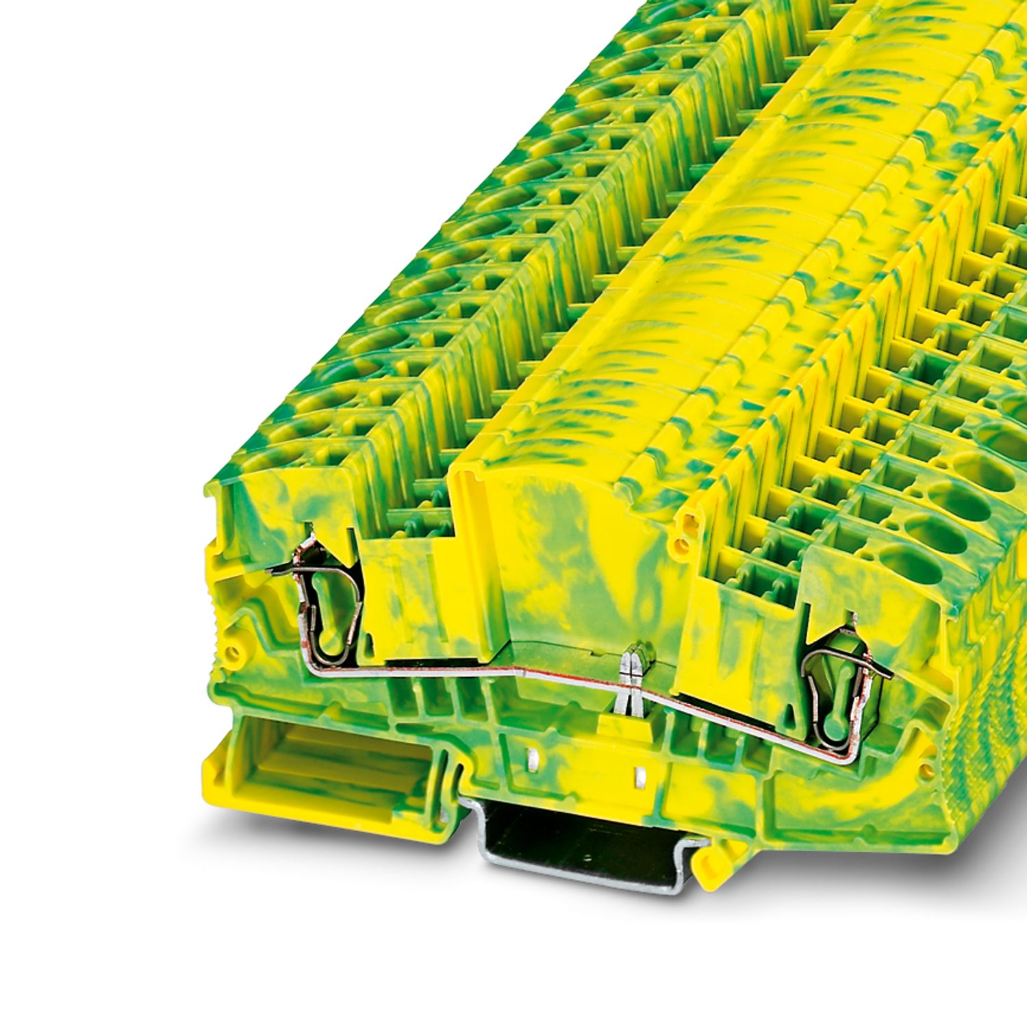 Phoenix Contact 2-Way Earth Terminal Block, 10mm², 8 AWG Wire, Spring Cage