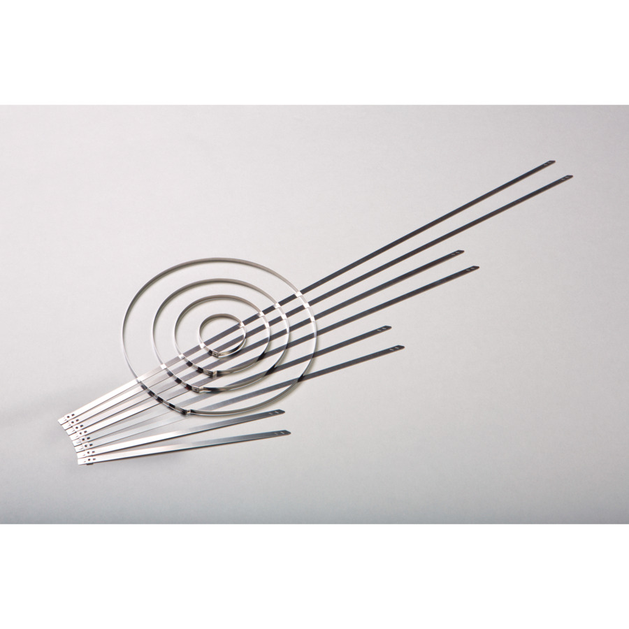 HellermannTyton Cable Tie, 700mm x 5.9 mm, Metallic Stainless Steel, Pk-100