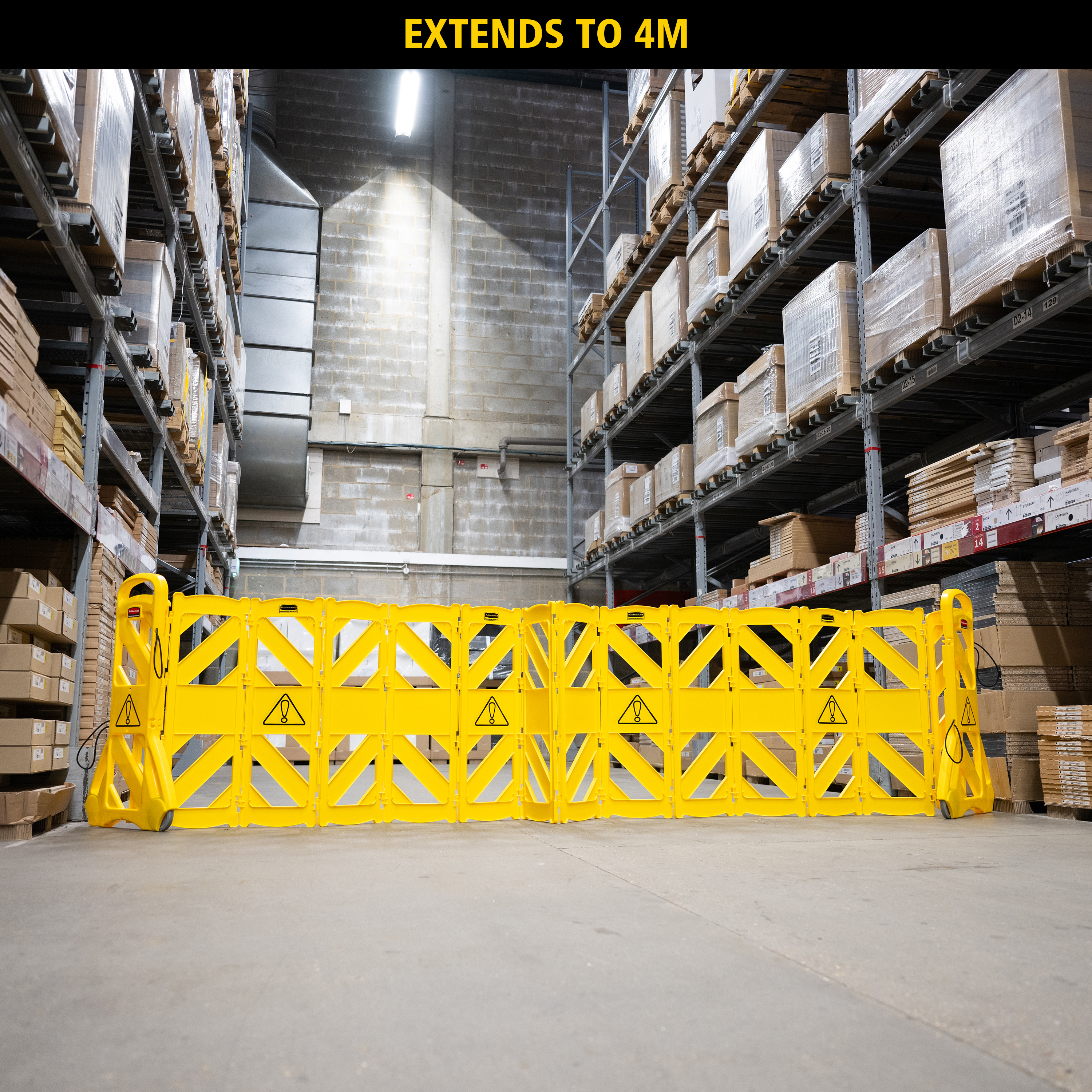 Rubbermaid Commercial Products Yellow PE Folding Barrier