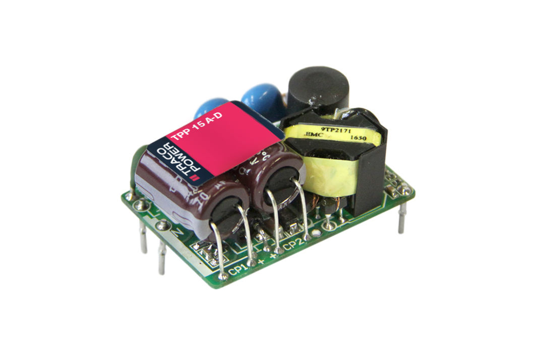 TRACOPOWER Switching Power Supply, TPP 15-105A-D, 5V dc, 3A, 15W, 1 Output, 120 → 370 V dc, 85 → 264 V ac