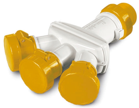Scame IP66 Yellow 1 x 2P + E, 3 x 2P + E Industrial Power Connector Adapter Plug, Socket, Rated At 16A, 110 V