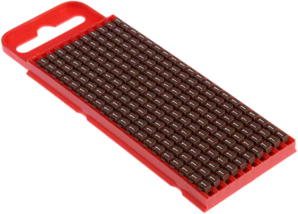 HellermannTyton WIC1 Snap On Cable Markers, Brown, Pre-printed "1", 2 → 2.8mm Cable, 561-01611 WIC1-1-PA66-BN