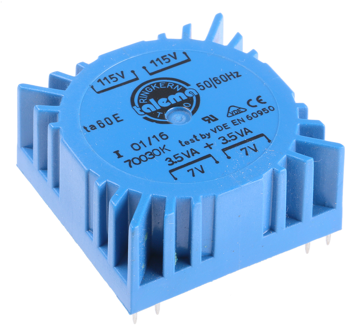 Nuvotem Talema 115 V ac, 230 V ac, 2 x 7V ac Toroidal Transformer, 7VA 2 Output
