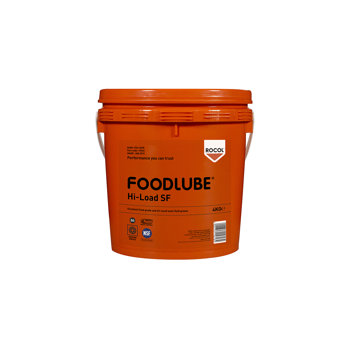 Rocol Foodlube® Hi-Load SF PFAS Free Lubricant 4 kg Pail,Food Safe