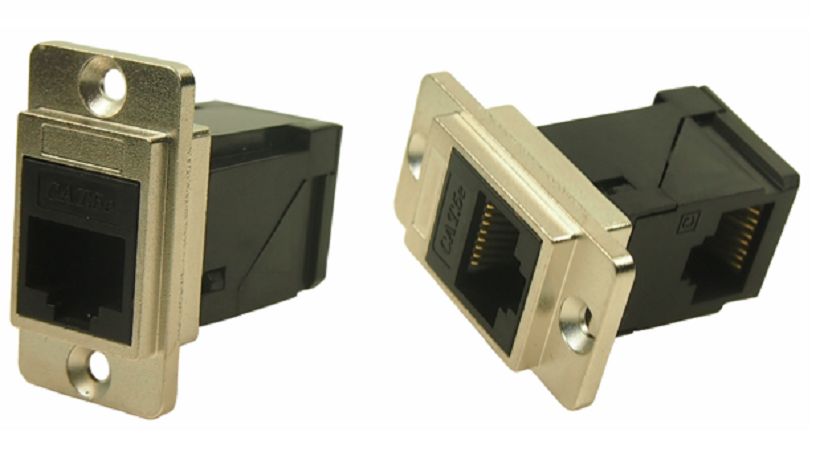 RS PRO Single-Port RJ45 Female Feedthrough Ethernet Connector, Cat5e, Unshielded