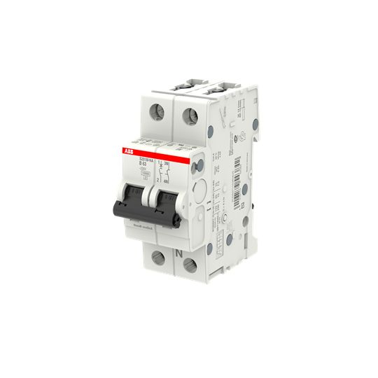 ABB System Pro M Compact S200M MCB, 1+N, 63A Curve B, 230V AC, 60V DC, 15 kA Breaking Capacity