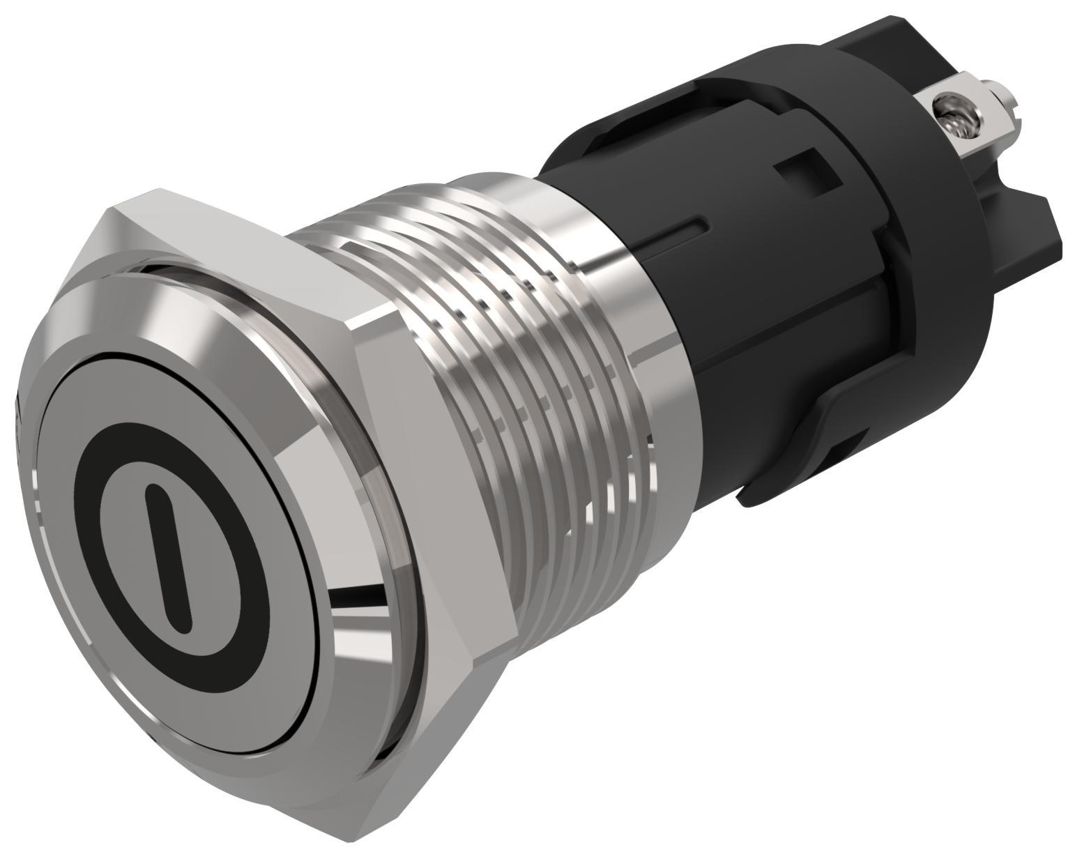 EAO 82 Series Push Button Switch, Momentary, Panel Mount, 16mm Cutout, SPDT, 240V, IP65, IP67
