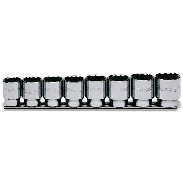 BETA 8-Piece Metric 1/2 in Standard Socket Set , 12 point