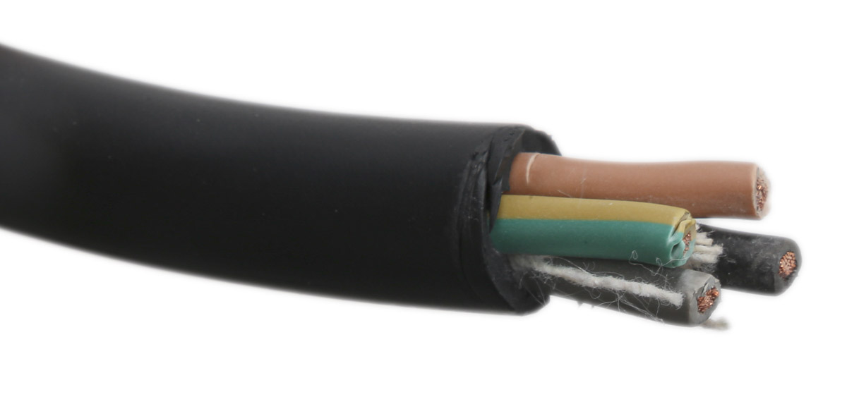 RS PRO 4 mm² 4 Core Power Cable, H07RN-F, Black CPE, 50m