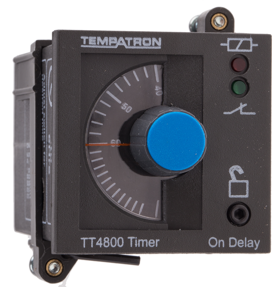Tempatron TT4801 Series DIN Rail, Panel Mount Timer Relay, 230V ac, 2-Contact, 6 s → 6h, 1-Function, DPDT
