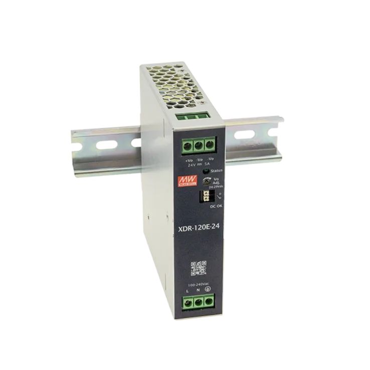 MEAN WELL XDR-120E DIN Rail Power Supply, 85 To 264V ac ac, dc Input, 12V dc Output, 10A Output, 120W