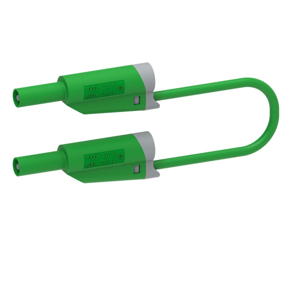 Electro PJP Banana Plug, 36A, 1kV, Green, 1m Lead Length