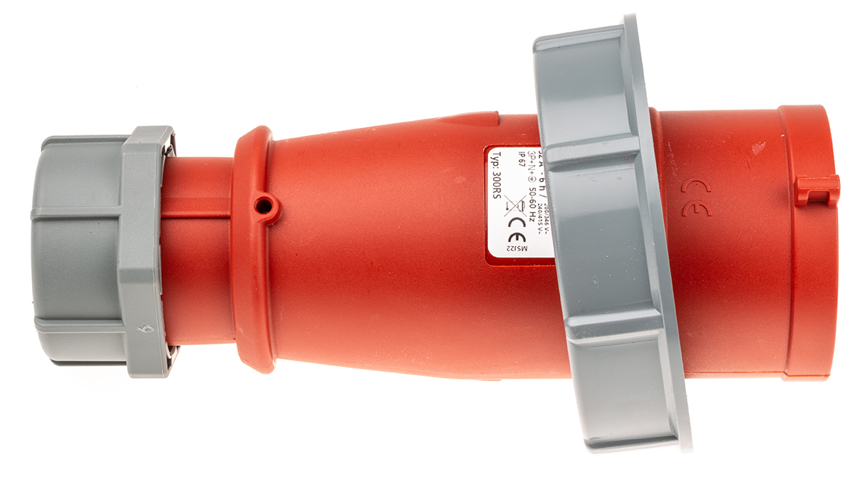MENNEKES, AM-TOP IP67 Red Cable Mount 3P + N + E Industrial Power Plug, Rated At 32A, 400 V