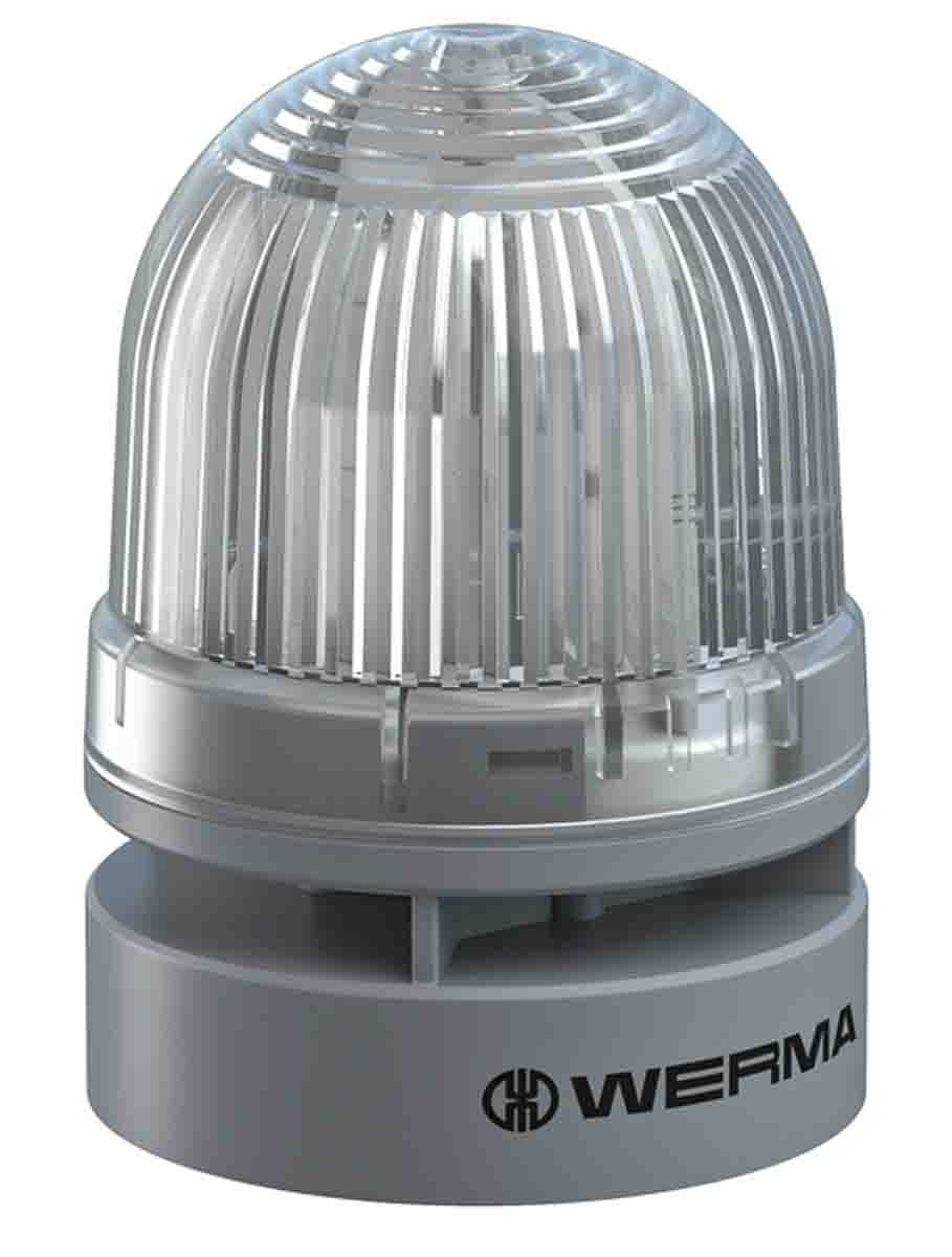 Werma EvoSIGNAL Mini Series White Sounder Beacon, 12 V dc, Base Mount