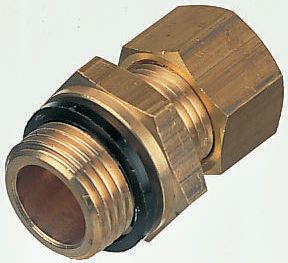Legris Brass Pipe Fitting, Straight Compression Coupler, Male G 1/8in to Female 8mm