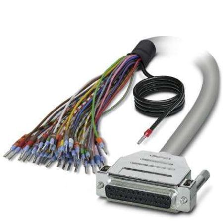 Phoenix Contact Female 25 Pin D-sub Unterminated Serial Cable, 1m PVC, 0M, 25/S/1, CABLE-D-25SUB/F/OE/0 Series