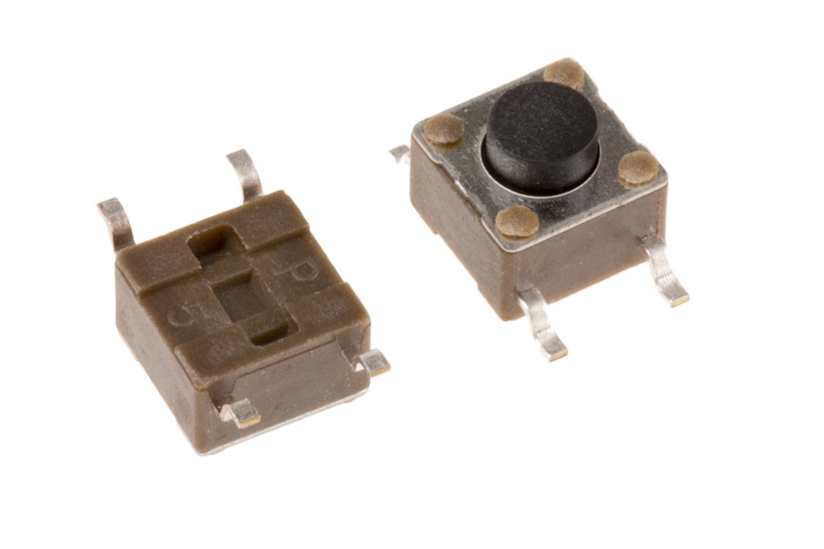TE Connectivity Black Button Tactile Switch, SPST 50 mA @ 12 V ac 1.4mm Through Hole