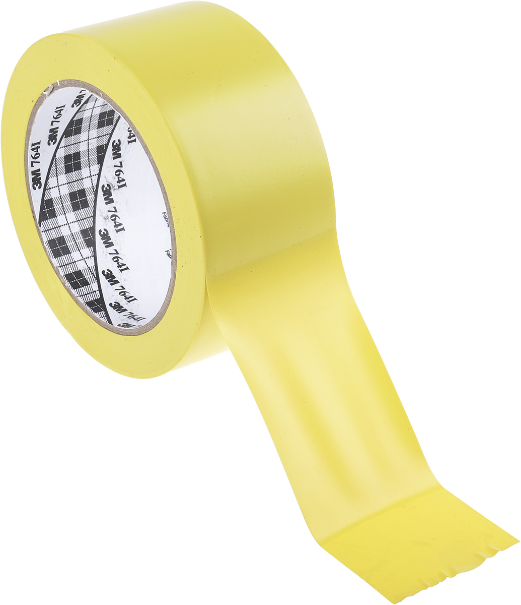 3M 764 Yellow PVC 33m Lane Marking Tape, 0.13mm Thickness