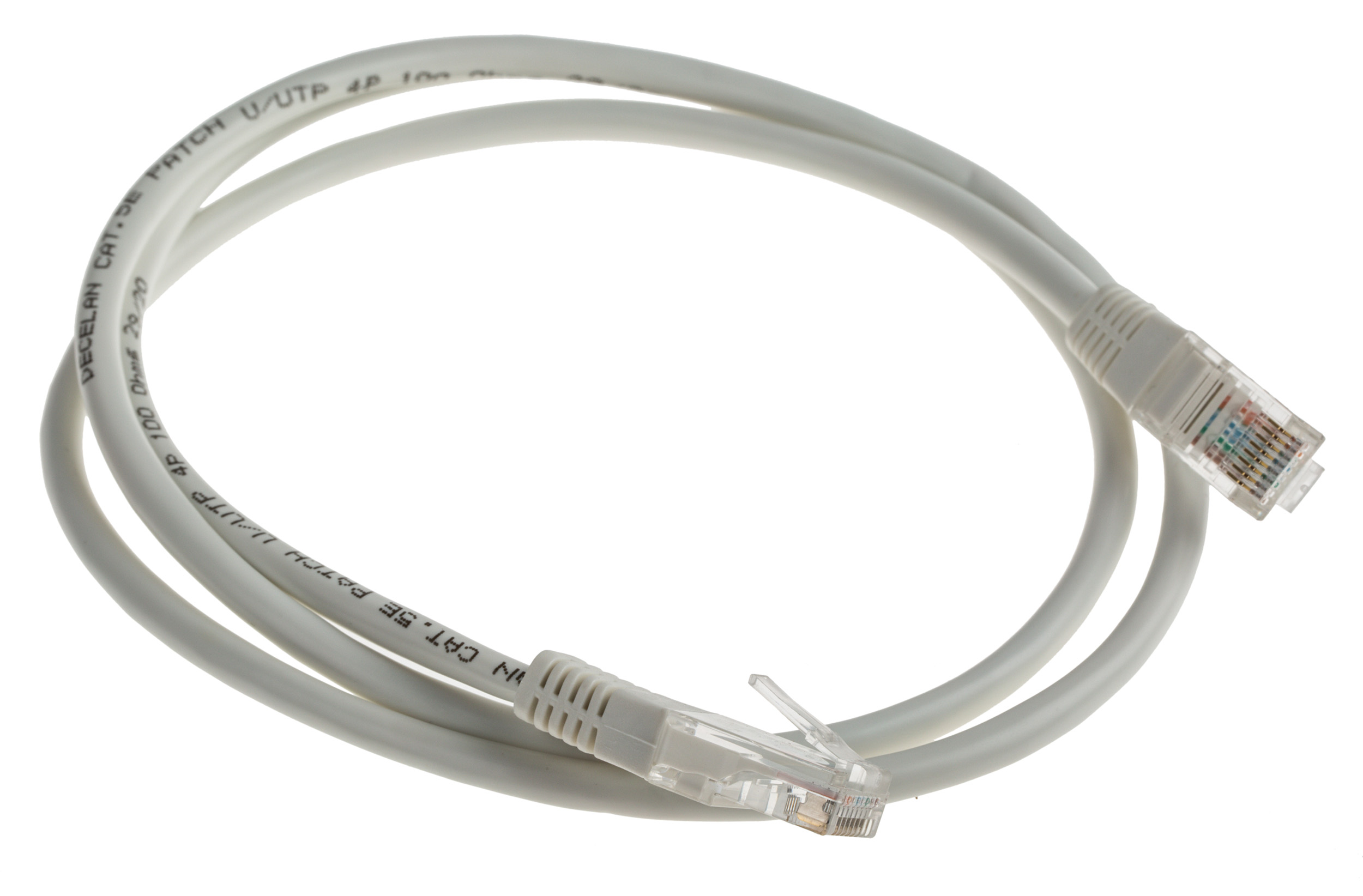 Decelect, 1m Cat5e, Grey RJ45 to Male RJ45 Male, U/UTP Unshielded, Terminated PVC Sheath
