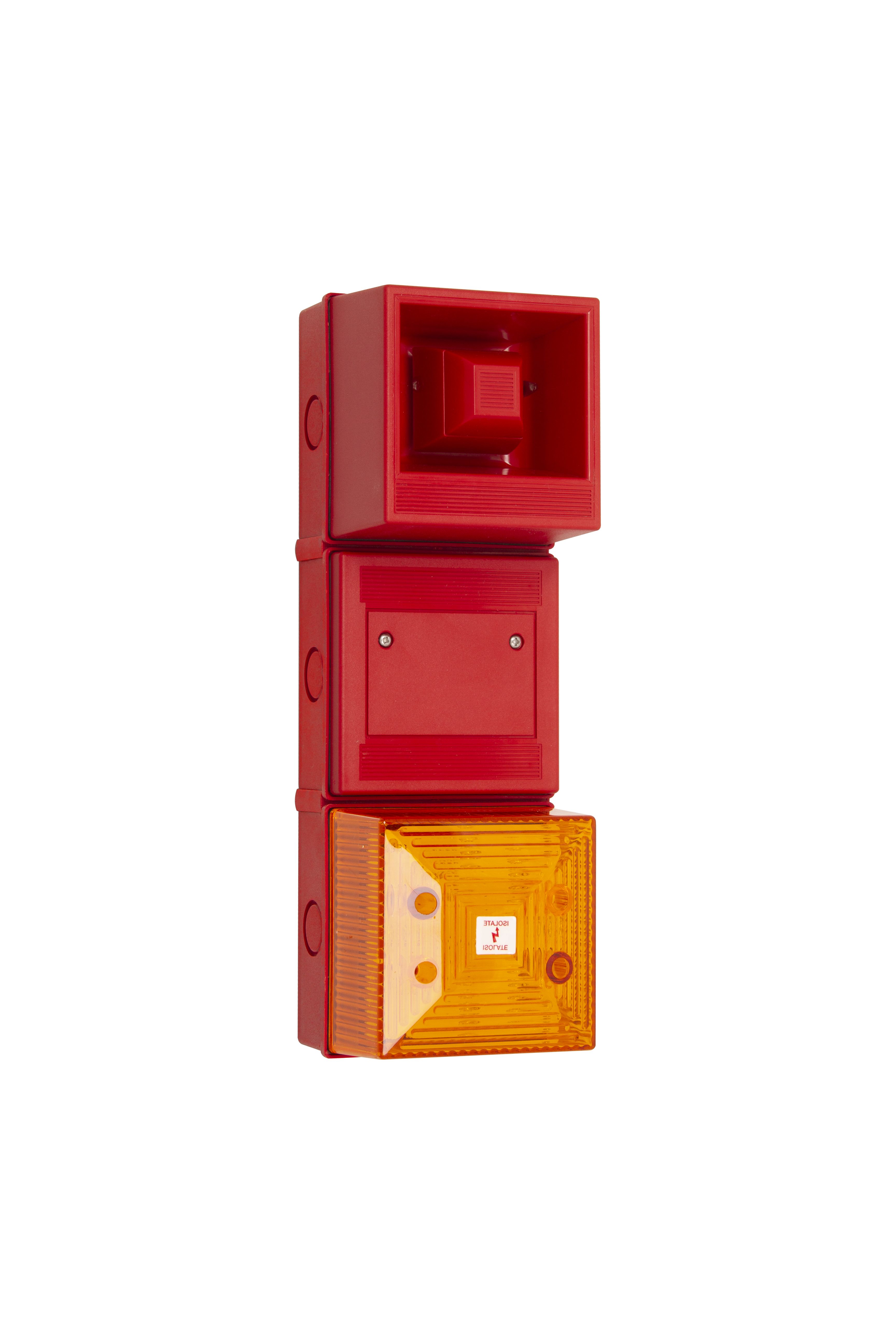 Clifford & Snell YL4IS Series Amber Sounder Beacon, 18 → 24 V dc, IP65, Fixed Mount, 100dB at 1 Metre