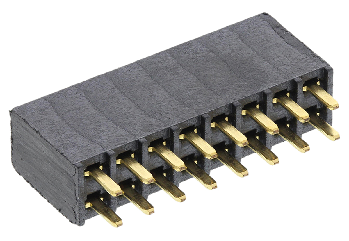 Samtec SSW Series Straight Through Hole Mount PCB Socket, 16-Contact, 2-Row, 2.54mm Pitch, Solder Termination