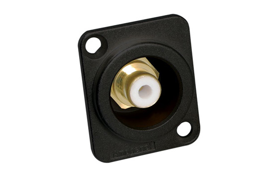 Amphenol Industrial Black Panel Mount RCA Socket, Gold, 75A