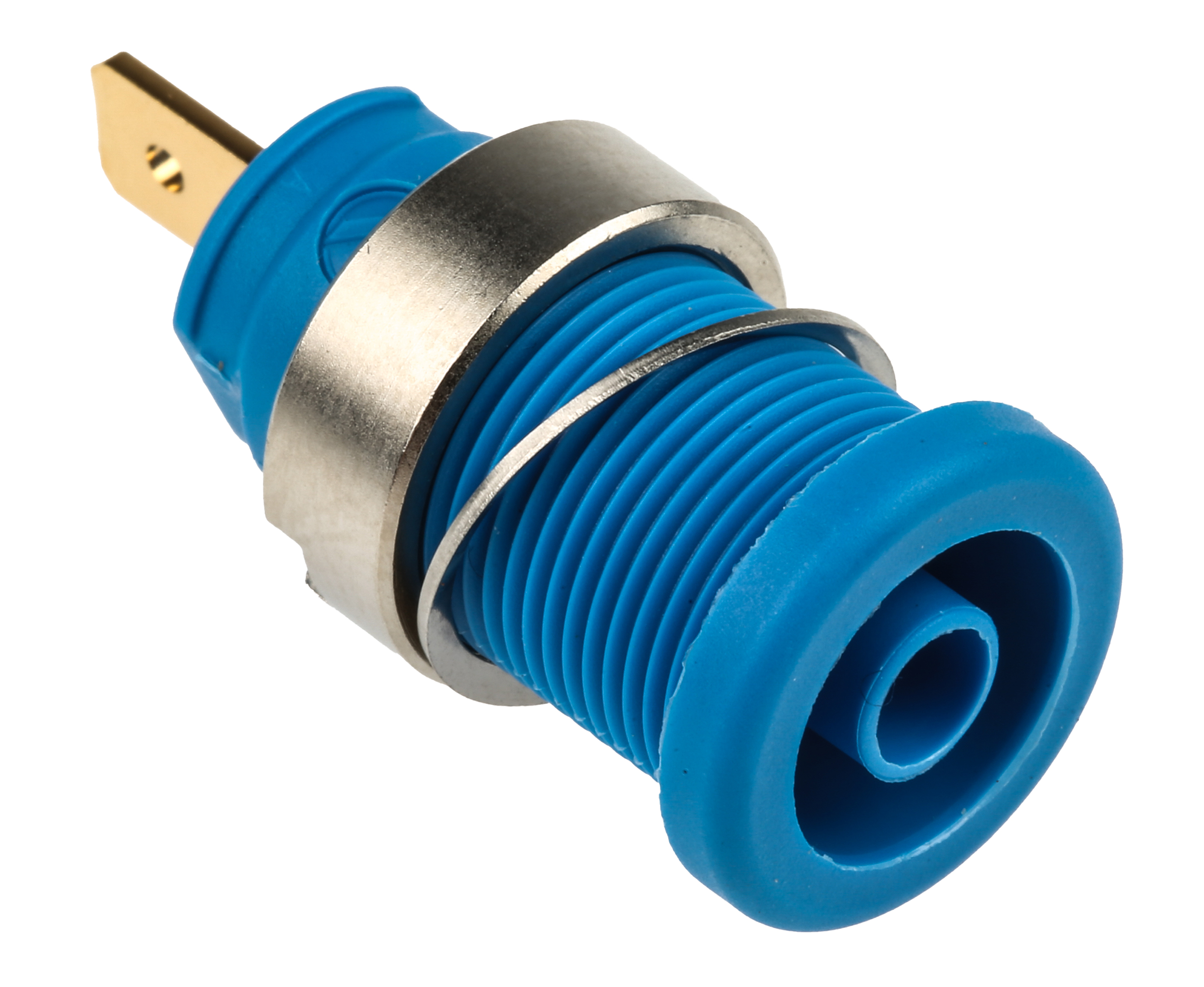 Hirschmann Test & Measurement Blue Female Banana Socket, 4 mm Connector, Tab Termination, 25A, 1000V ac/dc, Gold Plating