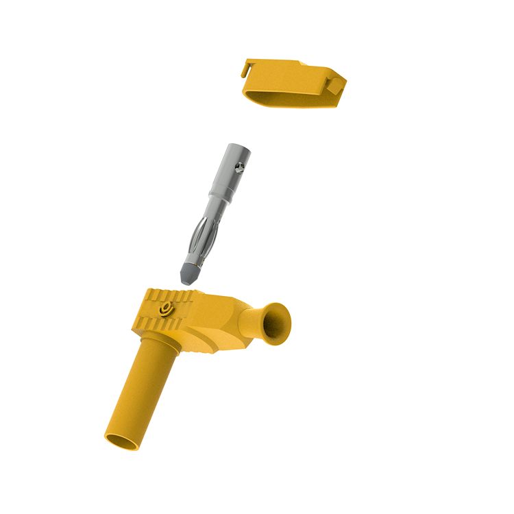 Electro PJP Yellow Male Banana Plug, 4 mm Connector, Solder Termination, 20A, 1kV, Nickel Plating