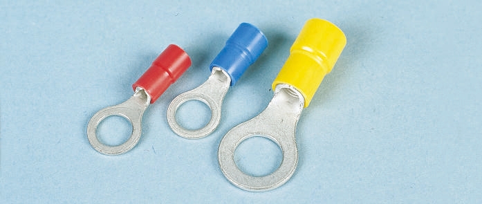 JST, FV Insulated Ring Terminal, 3mm Stud Size, 1mm² to 2.6mm² Wire Size, Blue