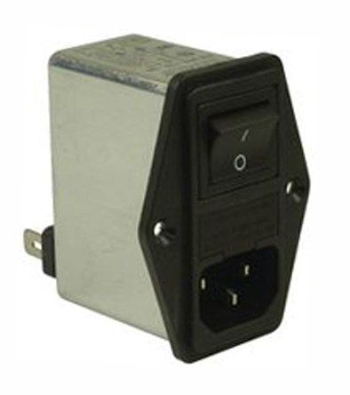 Schaffner 10A, 250 V Male Flange Mount IEC Inlet Filter 2 Pole FN283-10-06, Faston 1 Fuse
