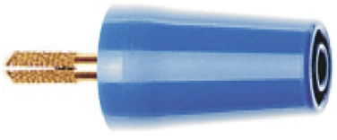 Staubli Blue, Male to Female Test Connector Adapter With Brass contacts and Gold Plated - Socket Size: 4mm