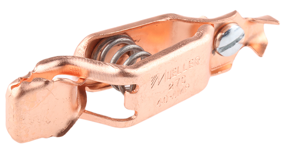 Mueller Electric Crocodile Clip, Copper Contact, 40A