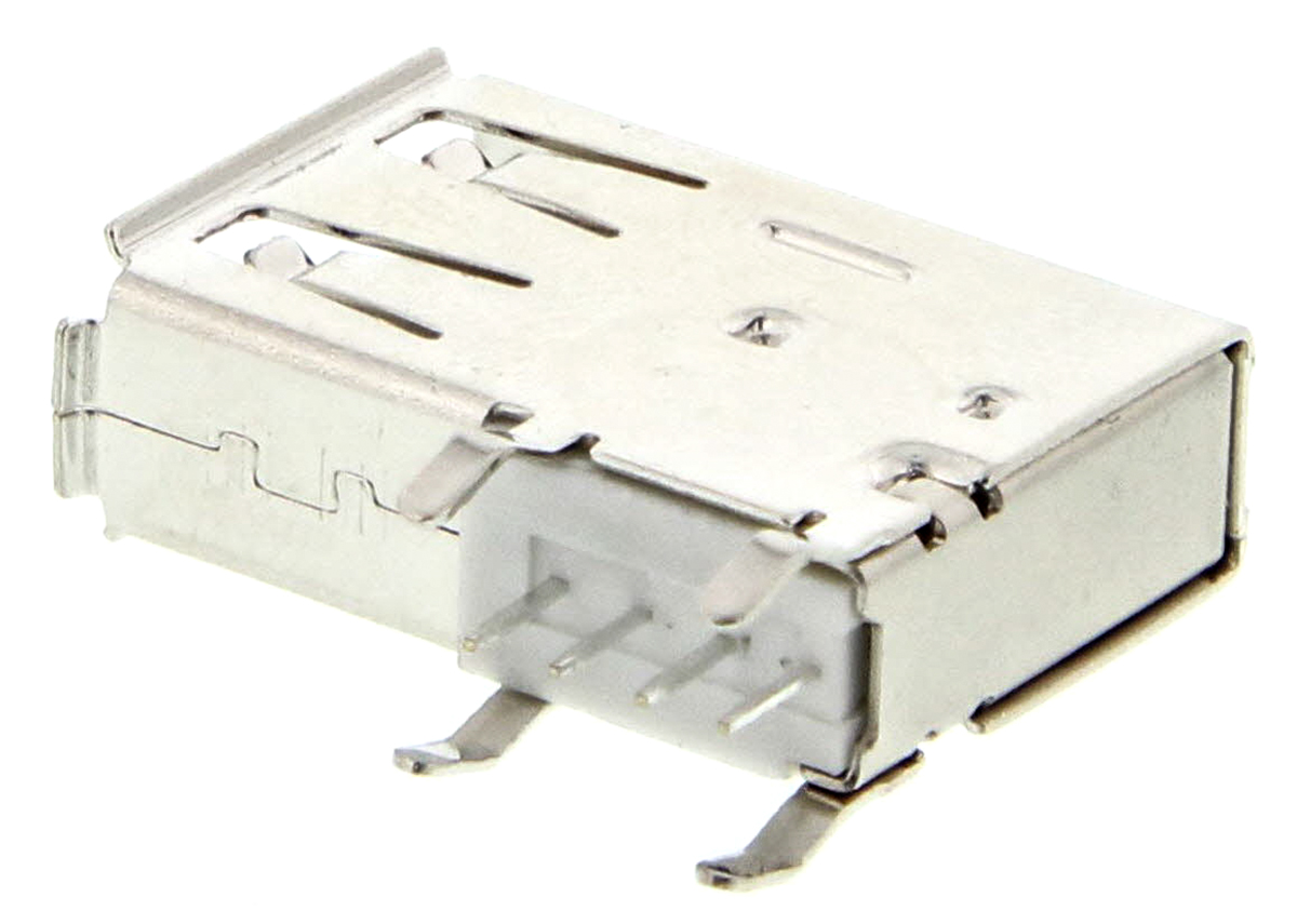 Wurth Elektronik Right Angle, Through Hole, Socket Type A 2.0 USB Connector