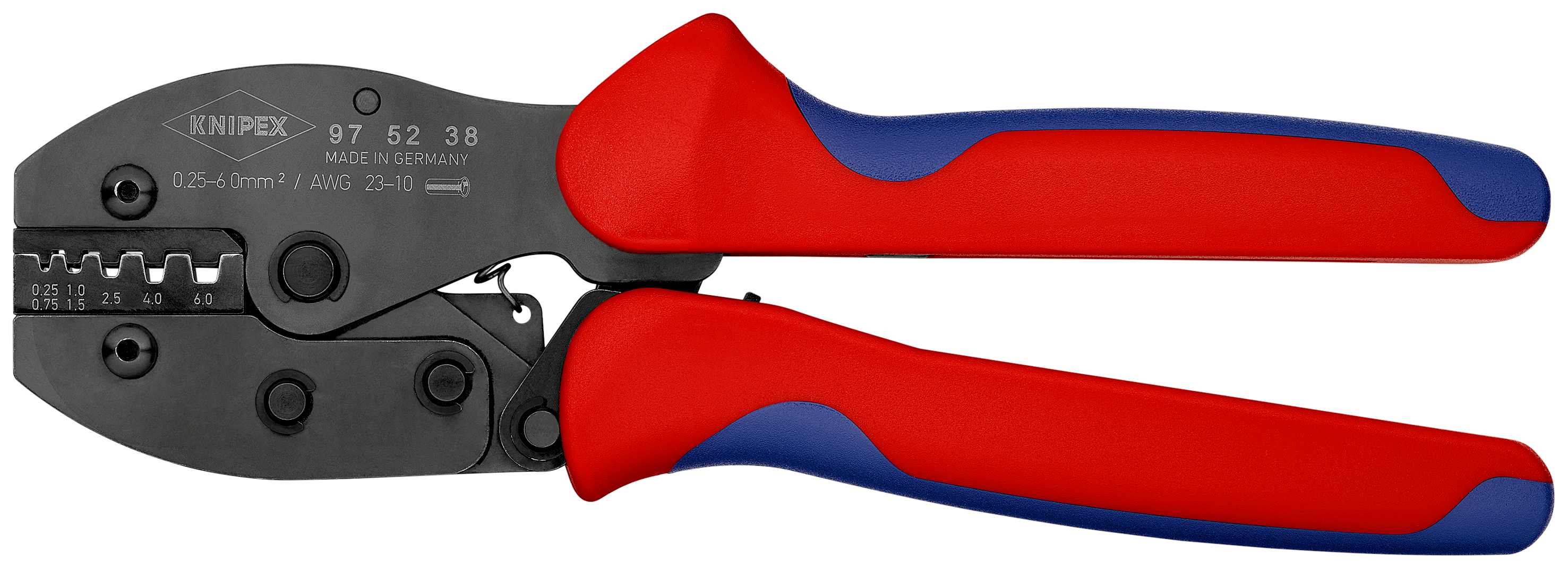 Knipex PreciForce® Hand Ratcheting Crimp Tool for Wire Ferrules, 0.25 → 6mm² Wire