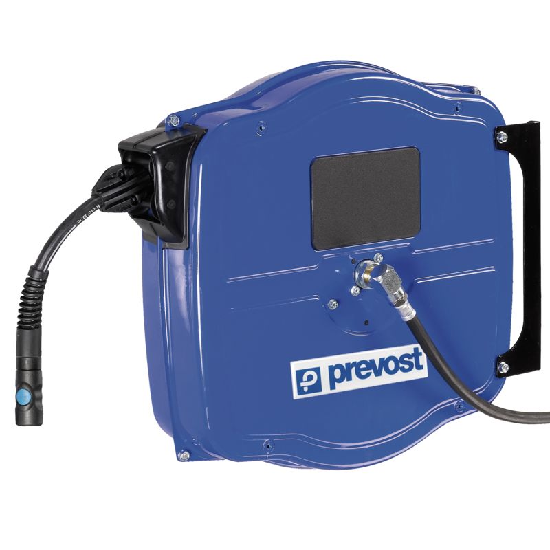 PREVOST Wall Mounted 10m Air Hose Reel, 13mm Inner Diameter, 20mm Outer Diameter, 1800L/min Flow Rate