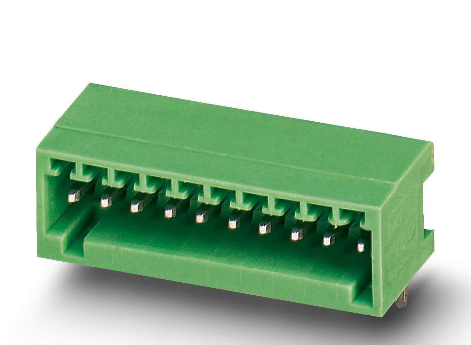 Phoenix Contact, 2.5mm Pitch, MC 0.5/10-G-2.5, 10 Way, , Pluggable Terminal Block, Header, Through Hole, Solder
