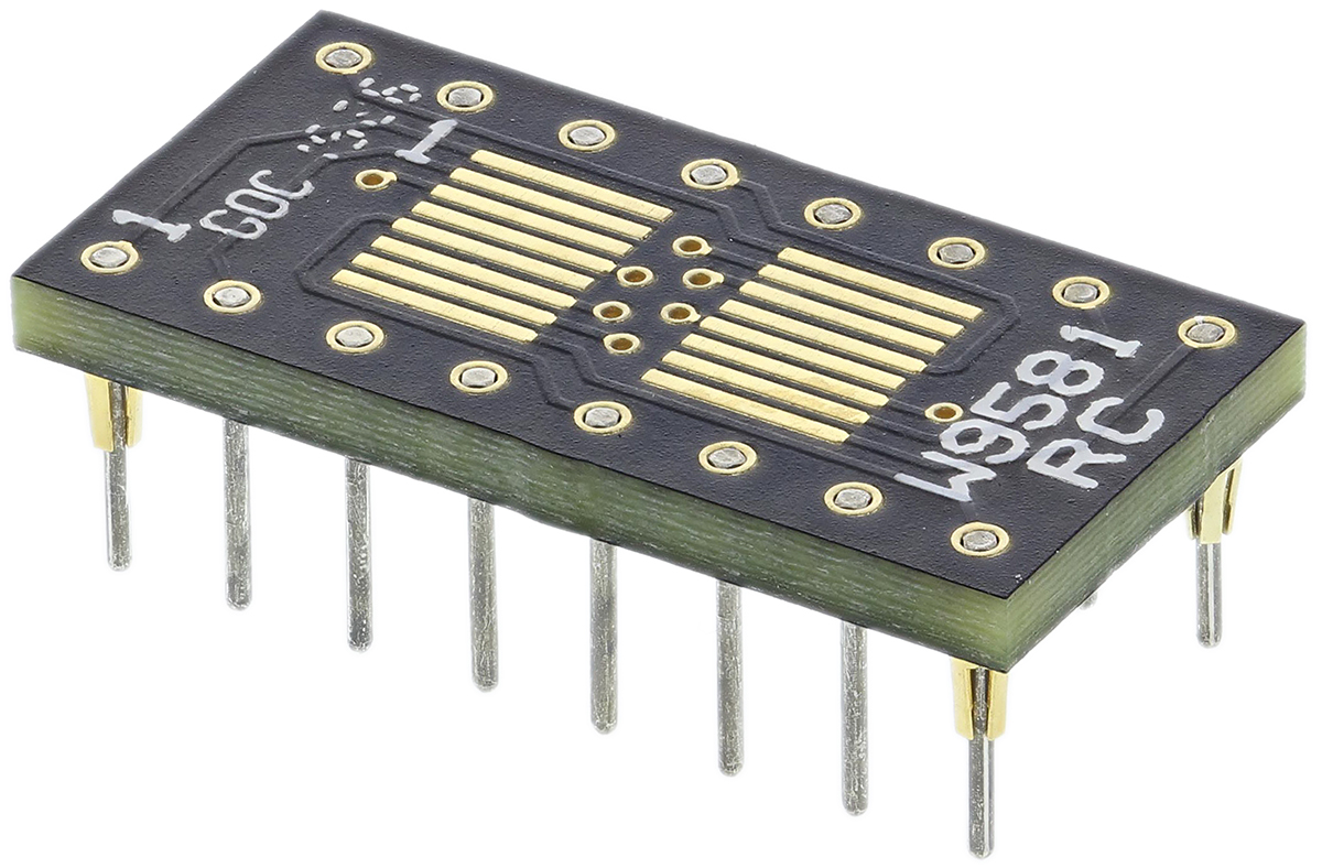 Winslow Straight Through Hole Mount 0.65 mm, 2.54 mm Pitch IC Socket Adapter, SSOP 16 to DIP 16