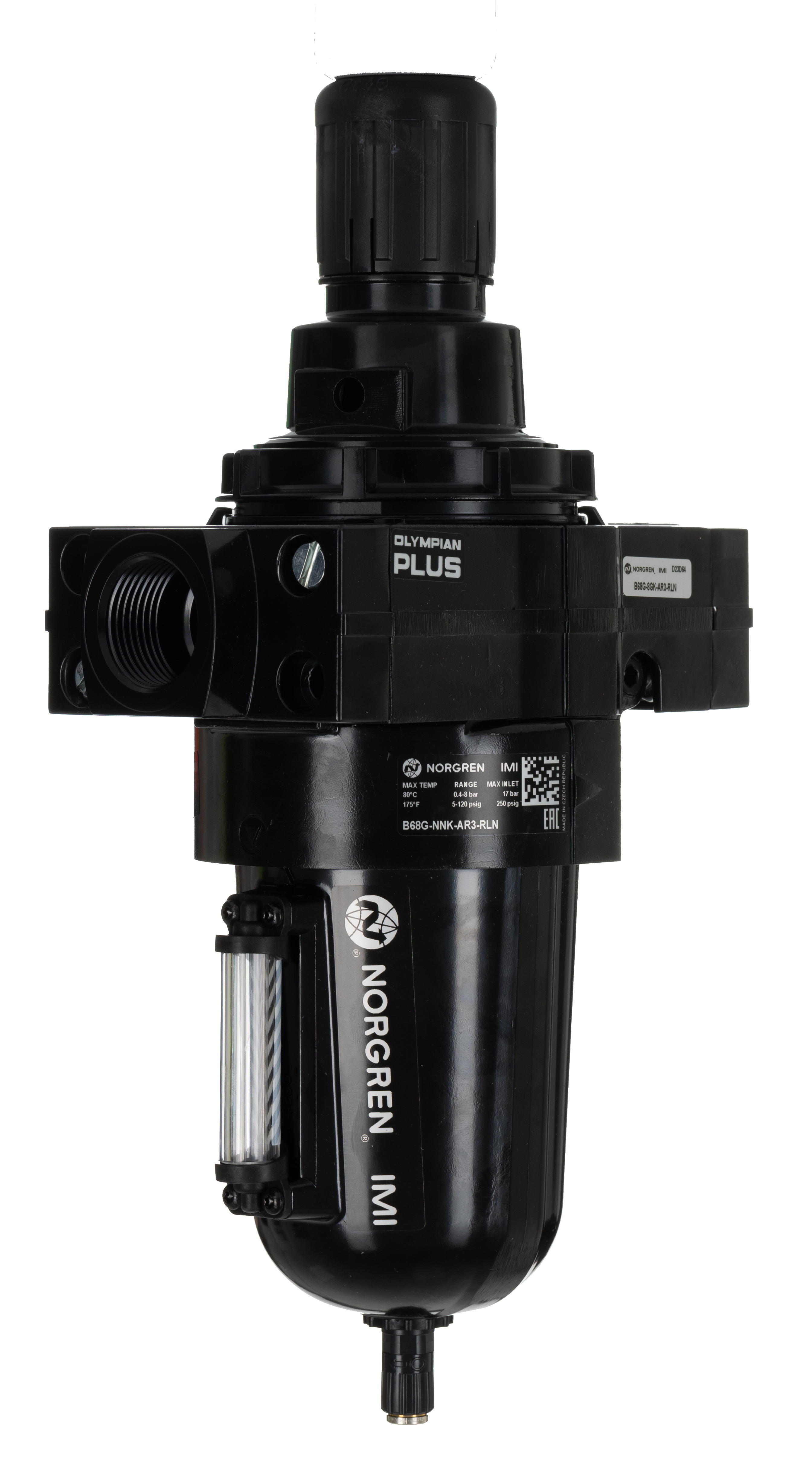 Norgren Olympian Plus Air Filter Regulator, 40μm, Automatic, 8 bar