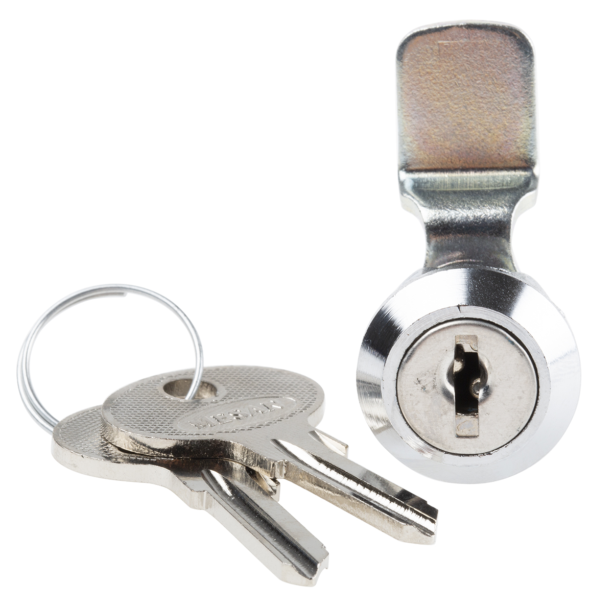 RS PRO Cabinet Lock, 20mm Panel-to-Tongue, 17.2 x 14.2mm Cutout, Key Unlock