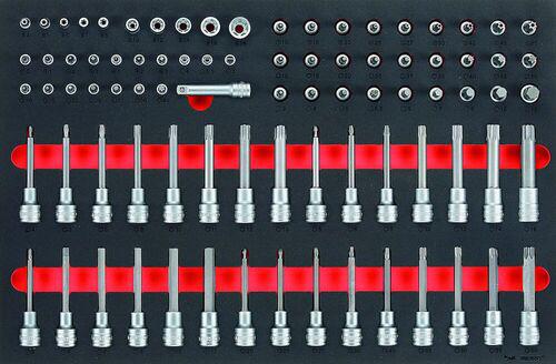Teng Tools 85-Piece 1/2 in; 1/4 in; 3/8 in Standard Socket/Bit Set with Ratchet, e-Torx; Hex Bit; Phillips Bit;